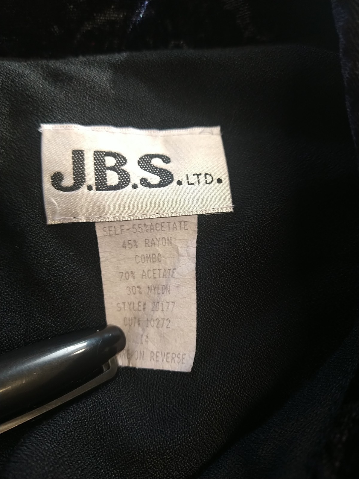 Vintage J.B.S. Black Jacket ~Velvet Collar/buttons~ 80’s Blazer~ SZ 14