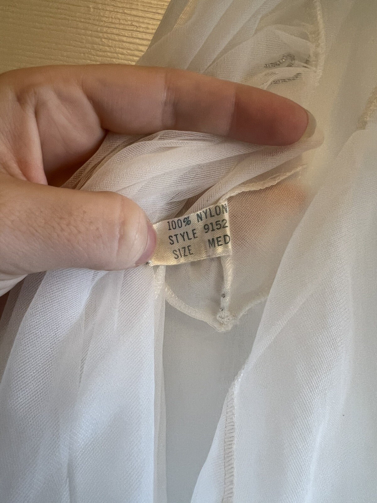 Vintage 60s(?) Pandora’s Lingerie Peignoir Bridal Chiffon Robe Size Medium