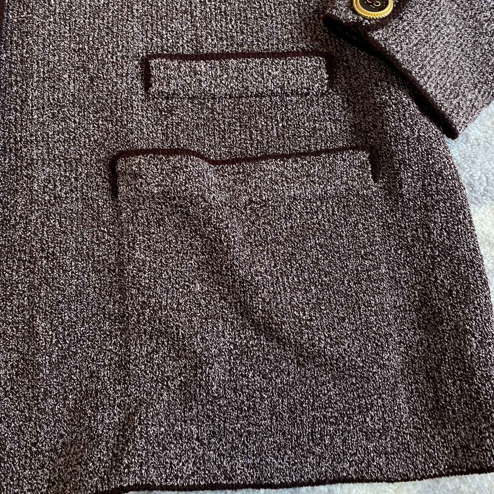 Vintage Don Sayres for Wellmore Wool Sweater Women’s Sz 10 Brown Gold Buttons