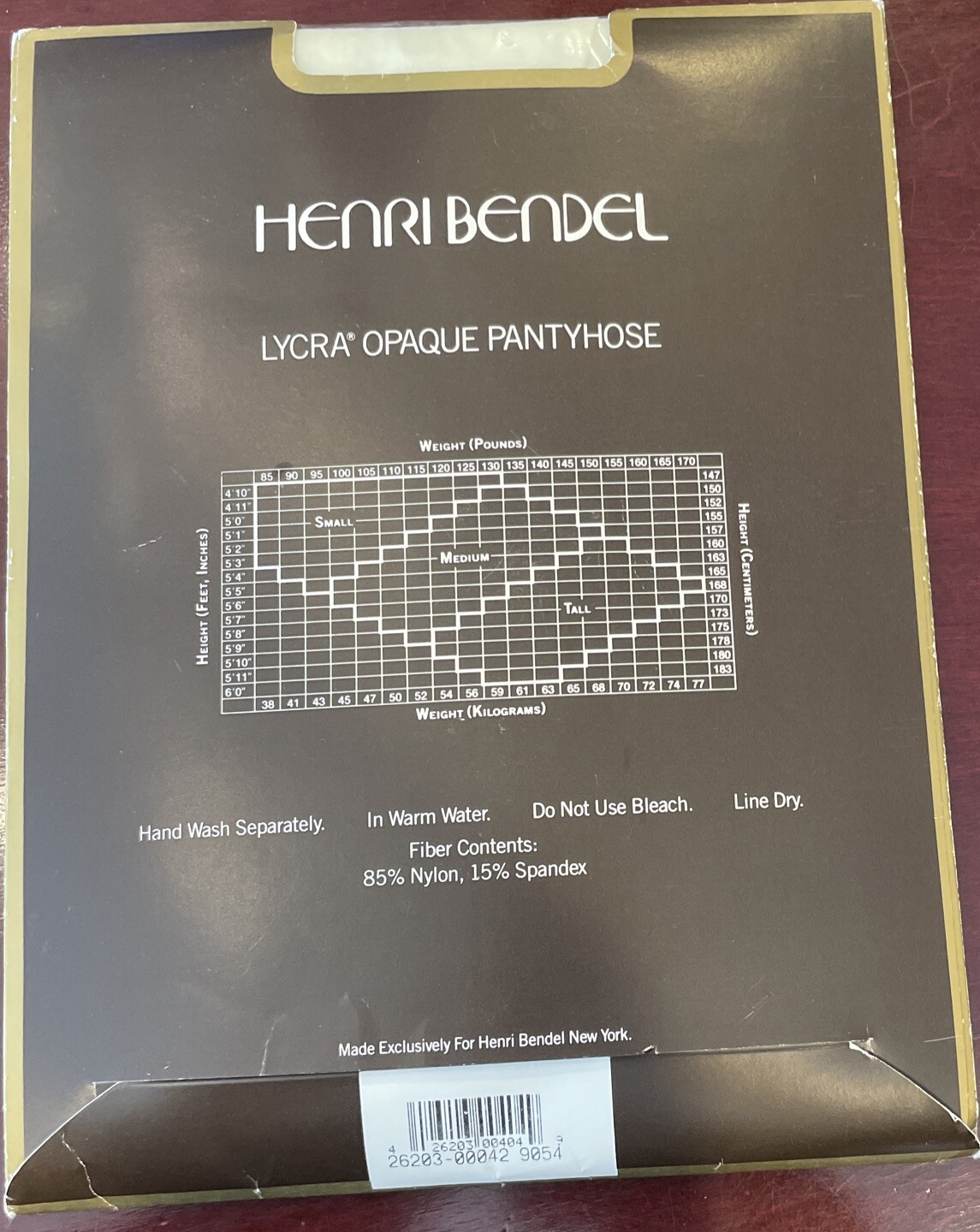 Henri Bendel New York Lycra Opaque Pantyhose MEDIUM~9054 Not Quite White – New