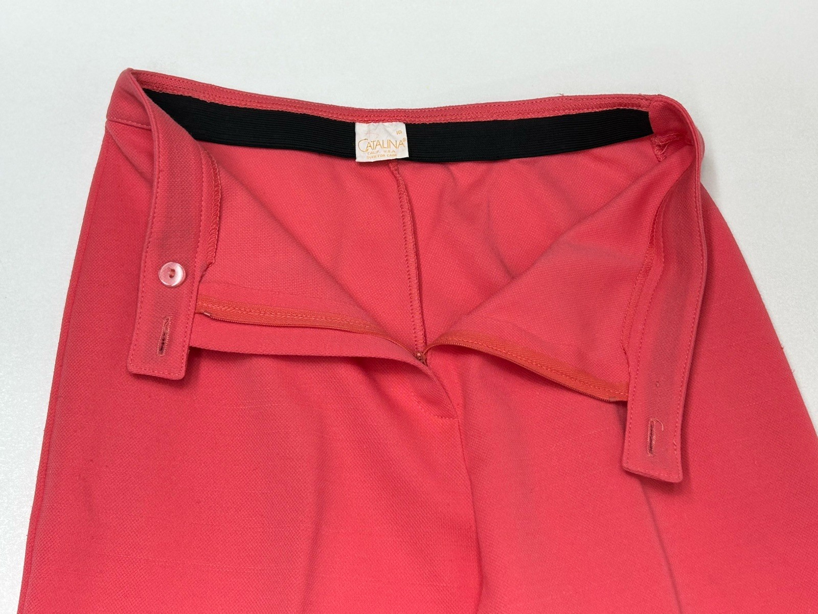 Vtg Rare 70-80s Catalina Two-Piece Pink Suit Full Zip Top Size 8 Pants Size 10