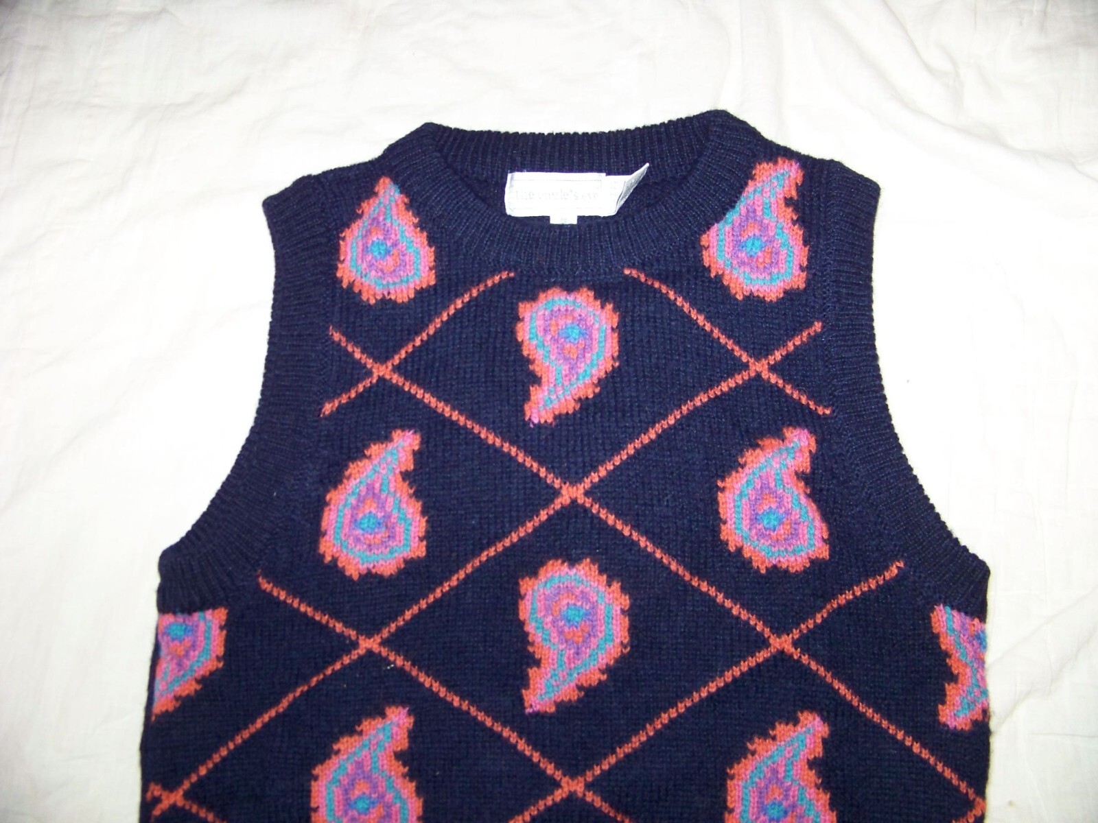 Vintage The Eagle’s Eye Sweater Vest – M – Shetland Wool