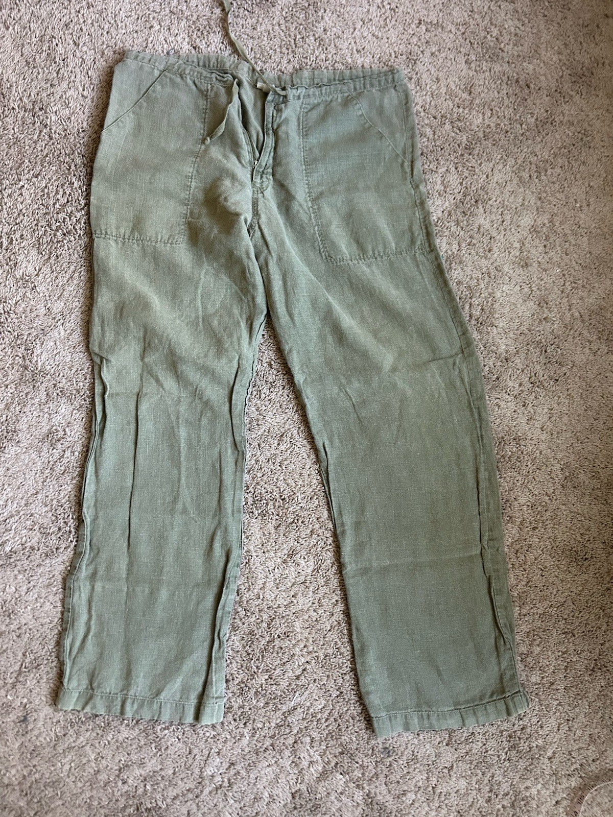 Vintage 100% Hemp Pants XL Sweetgrass Fibers Hippie Boho Dead Flare Soft Natural