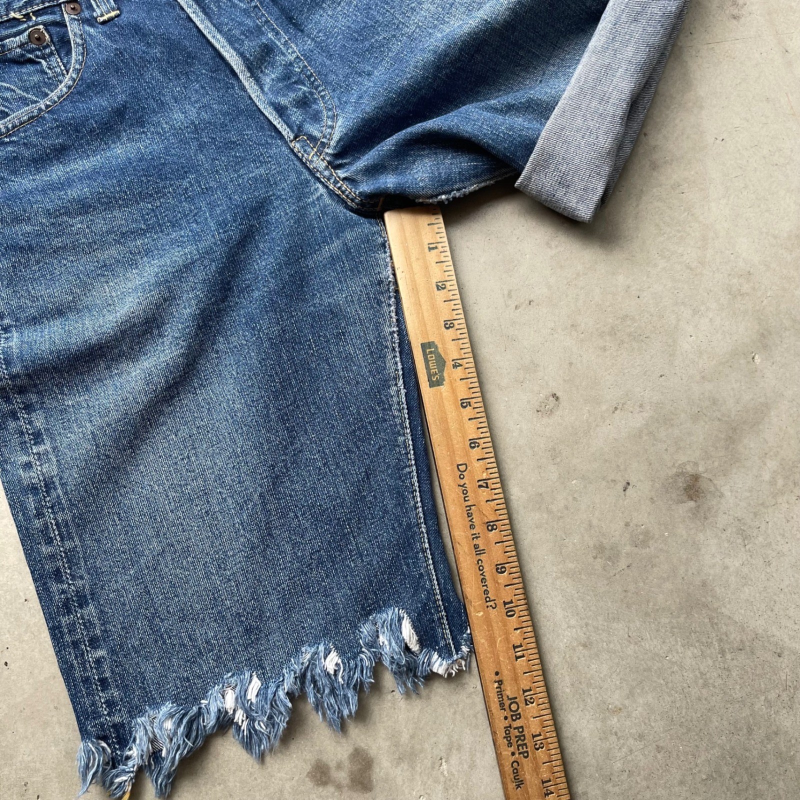 Vintage Levis 501 Big E Selvedge Denim Shorts Indigo Hidden Rivet High Waist 27