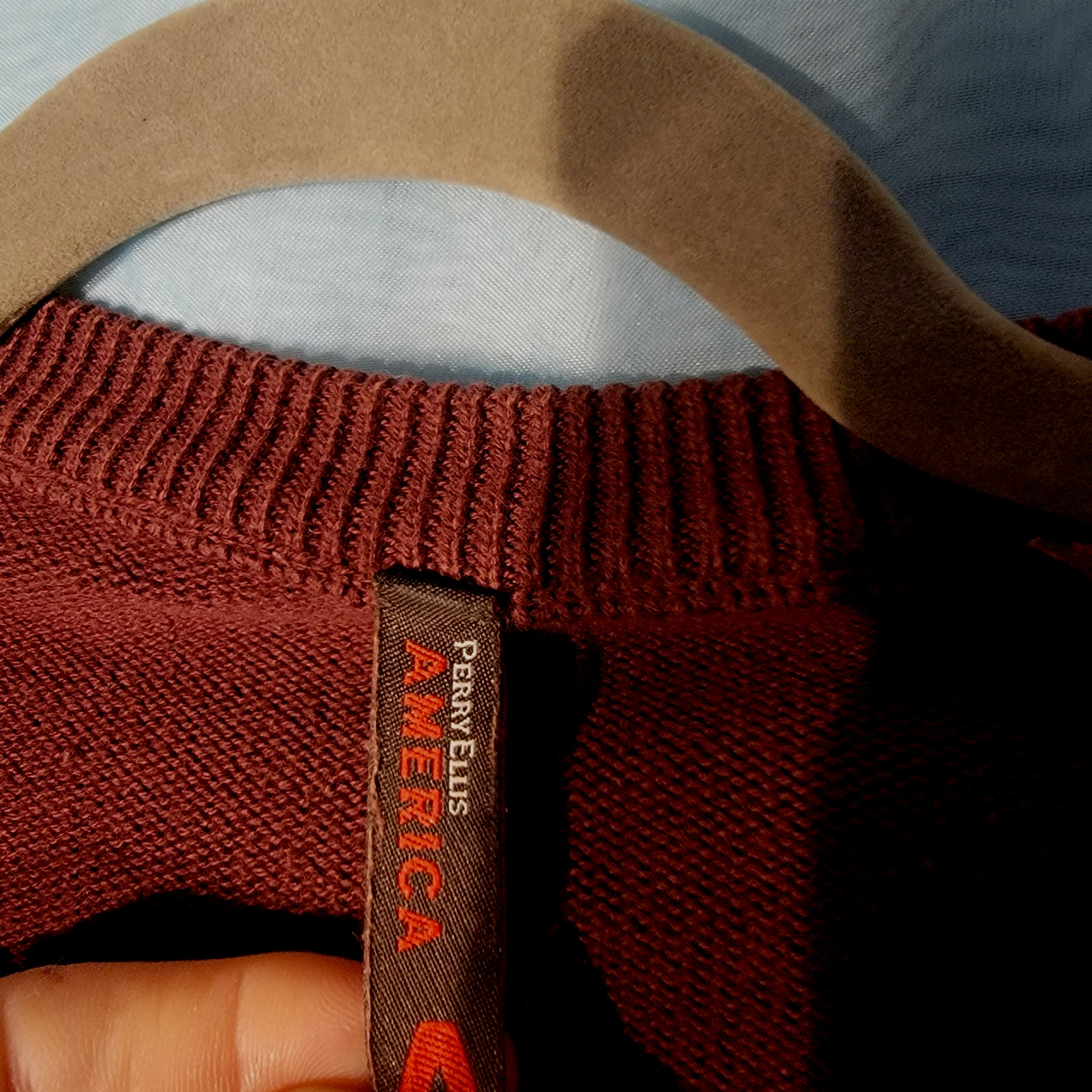 Vintage Perry Ellis Handknit Cotton Striped Sweater M