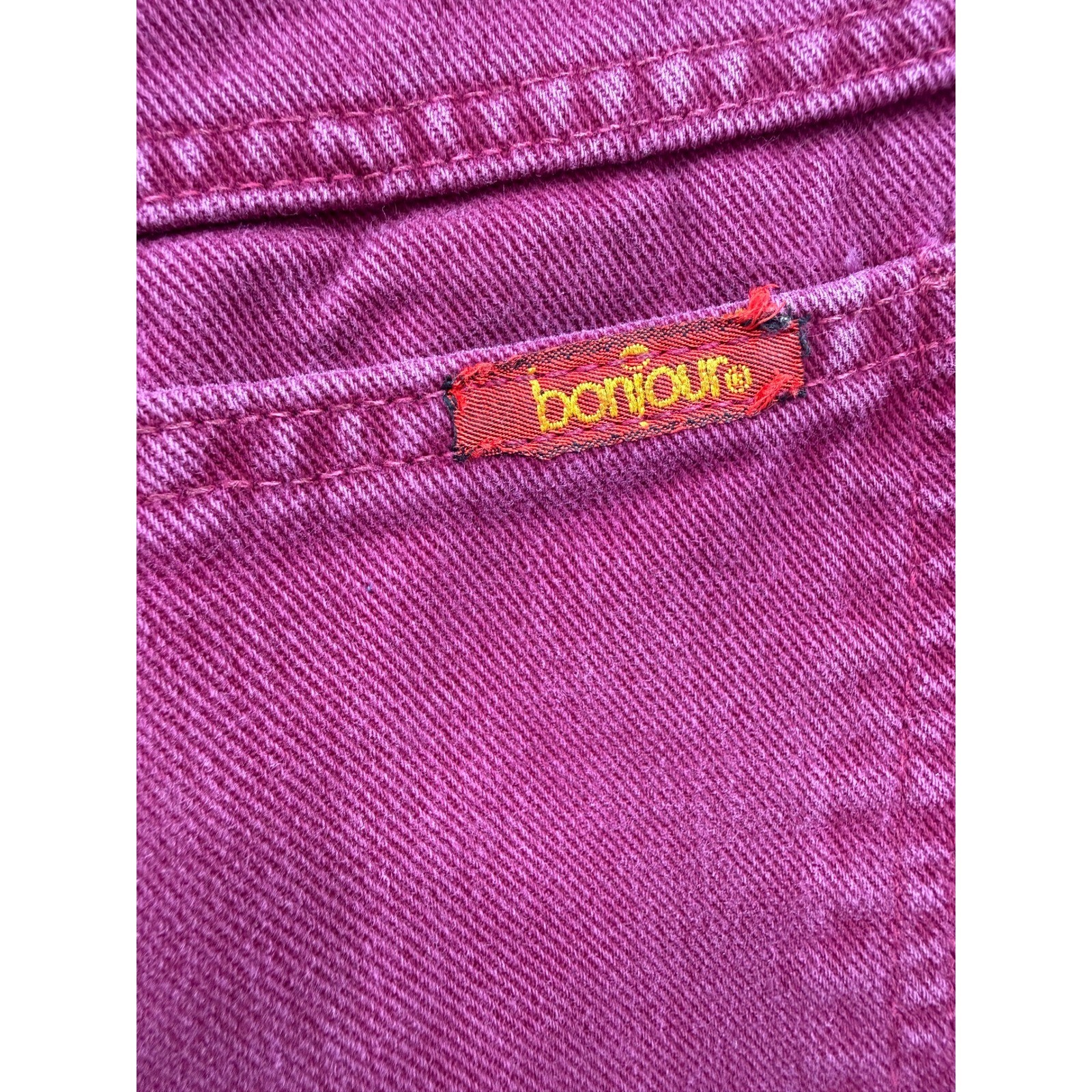 Bonjour Jeans Pants Women 12 Burgundy High Rise Tapered Leg Vintage 90s Denim