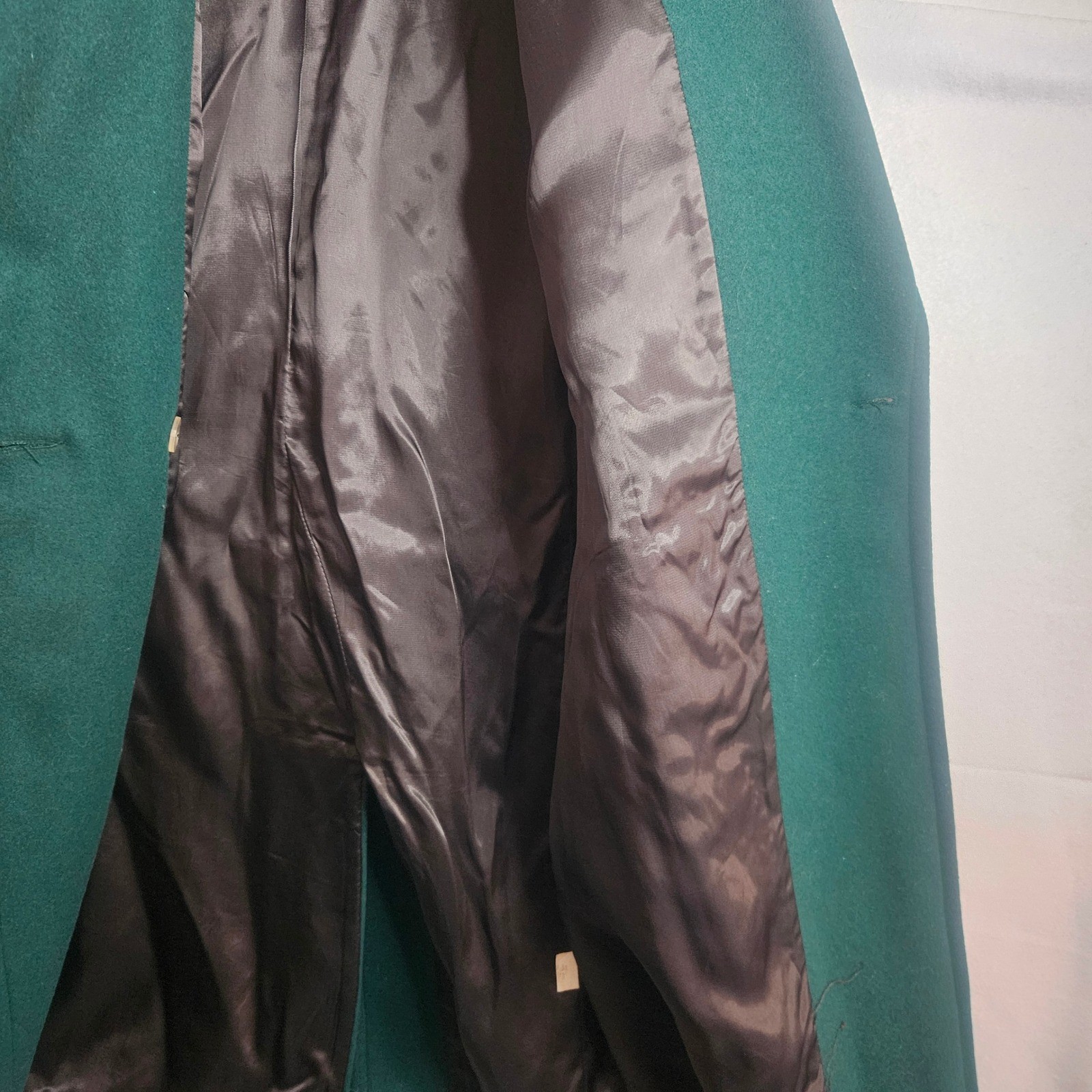 Donnybrook Vtg Emerald Green Wool Coat Velvet Gold Button 14DP 90s Ukraine