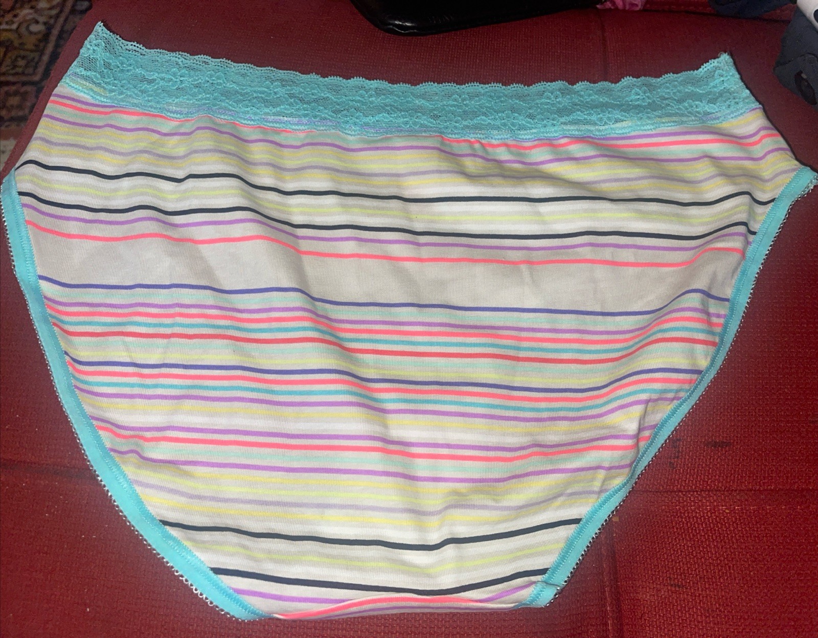 Vintage Victoria’s Secret Brief Striped Hi Leg Brief 2013 NWOT Sz Med