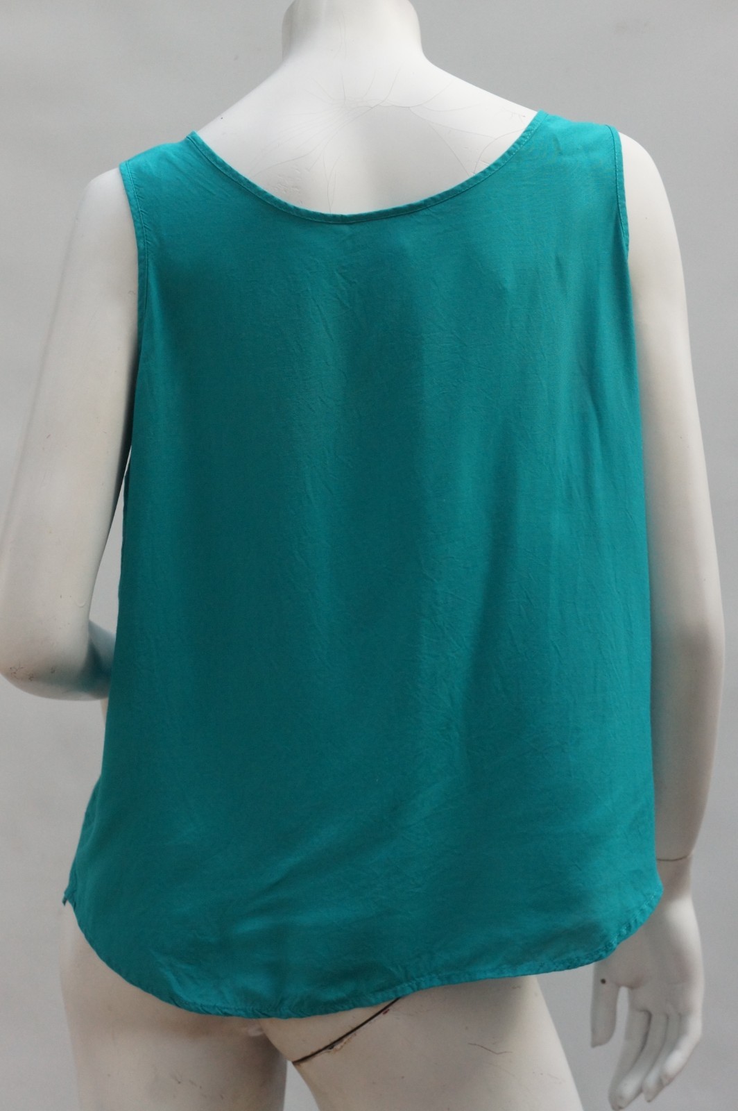 Vintage 80s Lace Trim Teal Tank Top By Impressions Of California Boho
