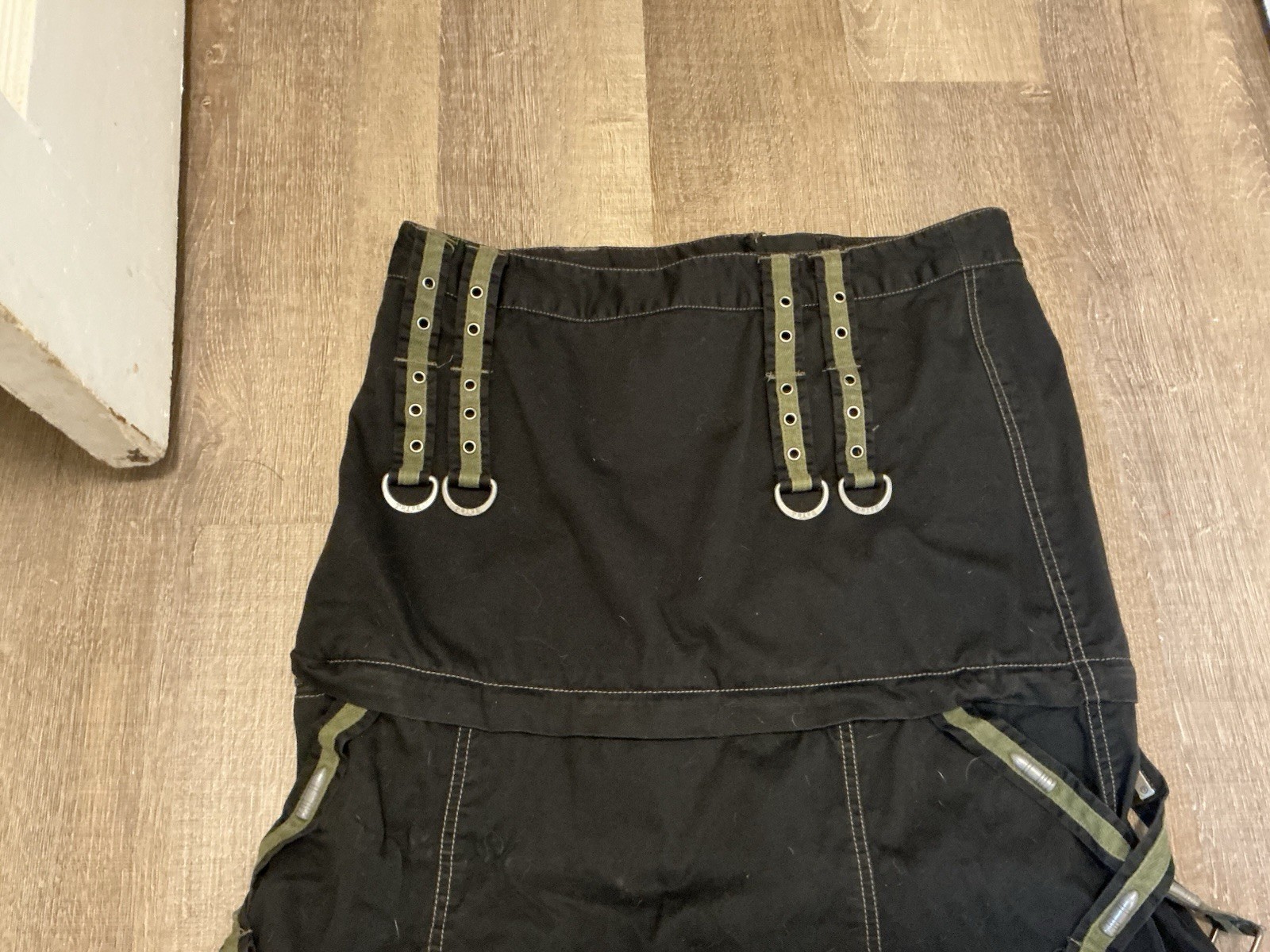 Vintage 2004 Y2K Tripp NYC Military Bullet Cargo Zip Off Maxi Skirt L Flawless