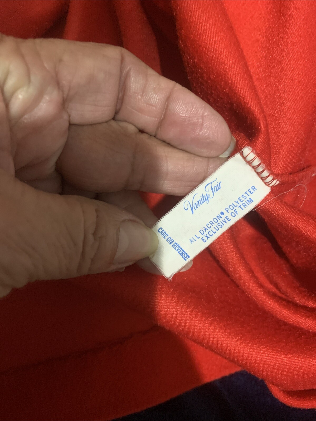 Vintage Vanity Fair Velour Zip House Coat / Robe Size Lg Red Quilted Detail
