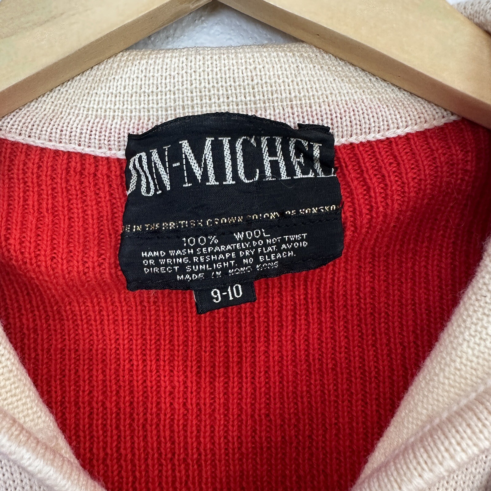 VTG Jon-Michel Red Wool Knit Long Sleeve Dress Stretched 70s Women’s Sz 10