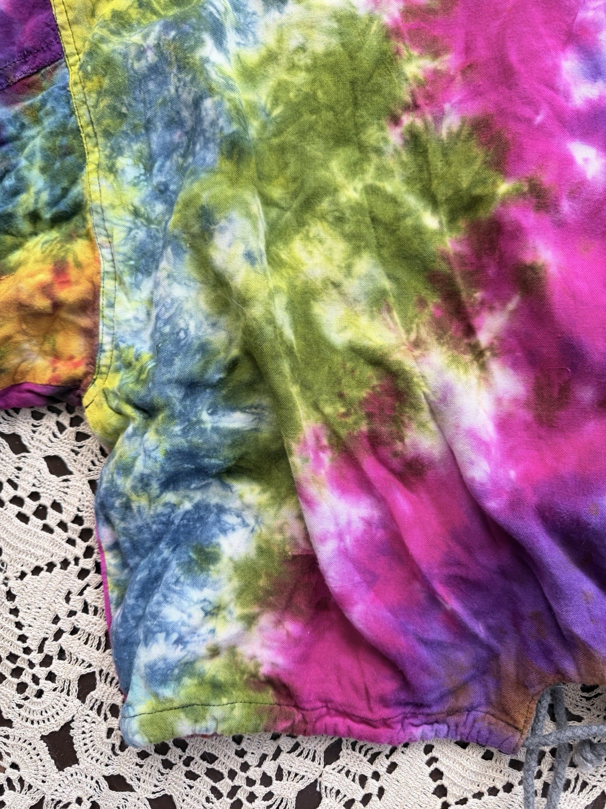 Vintage ‘80s ‘90s Tie Dye Bomber Jacket Soft Rayon India S/M/L