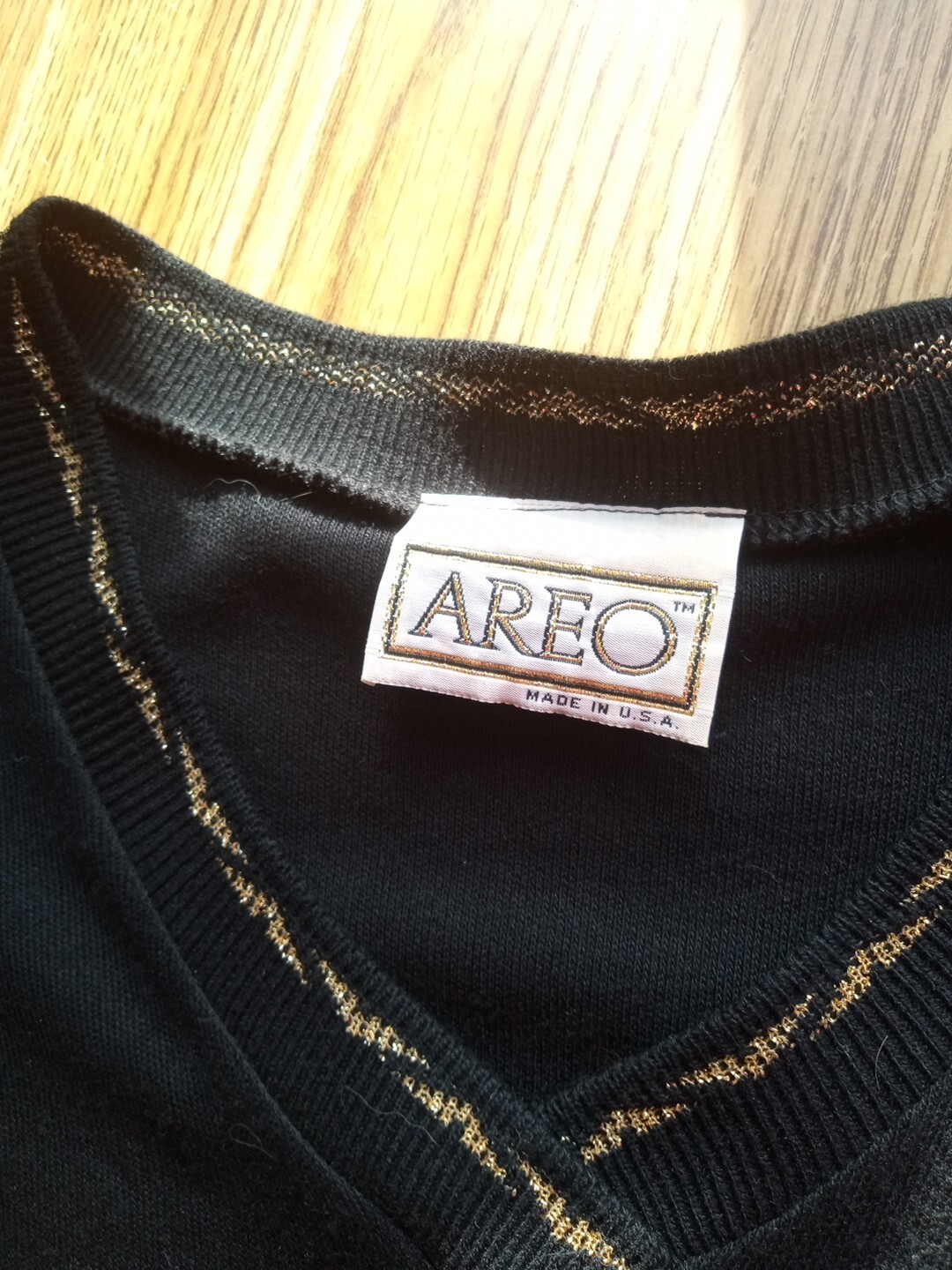 Areo Black and Gold Tunic and Pants Suit M Made In USA Y2K Top Halloween Hippy
