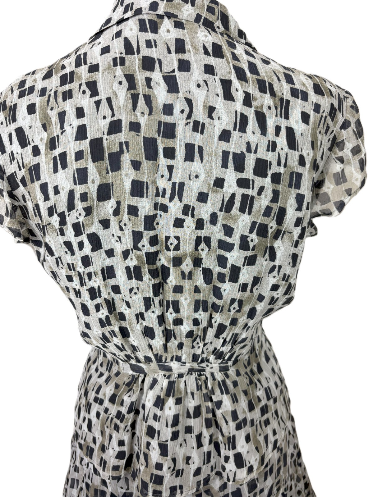 Vtg Y2K Jones New York Collection Silk Skirt & Top Geometric Print Set Size 4P