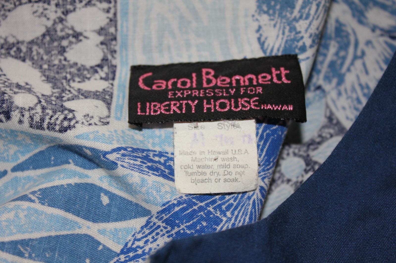 Carol Bennett Cotton Dress Vintage Hawaiian Relaxed Breathable Resort Wear SZ M