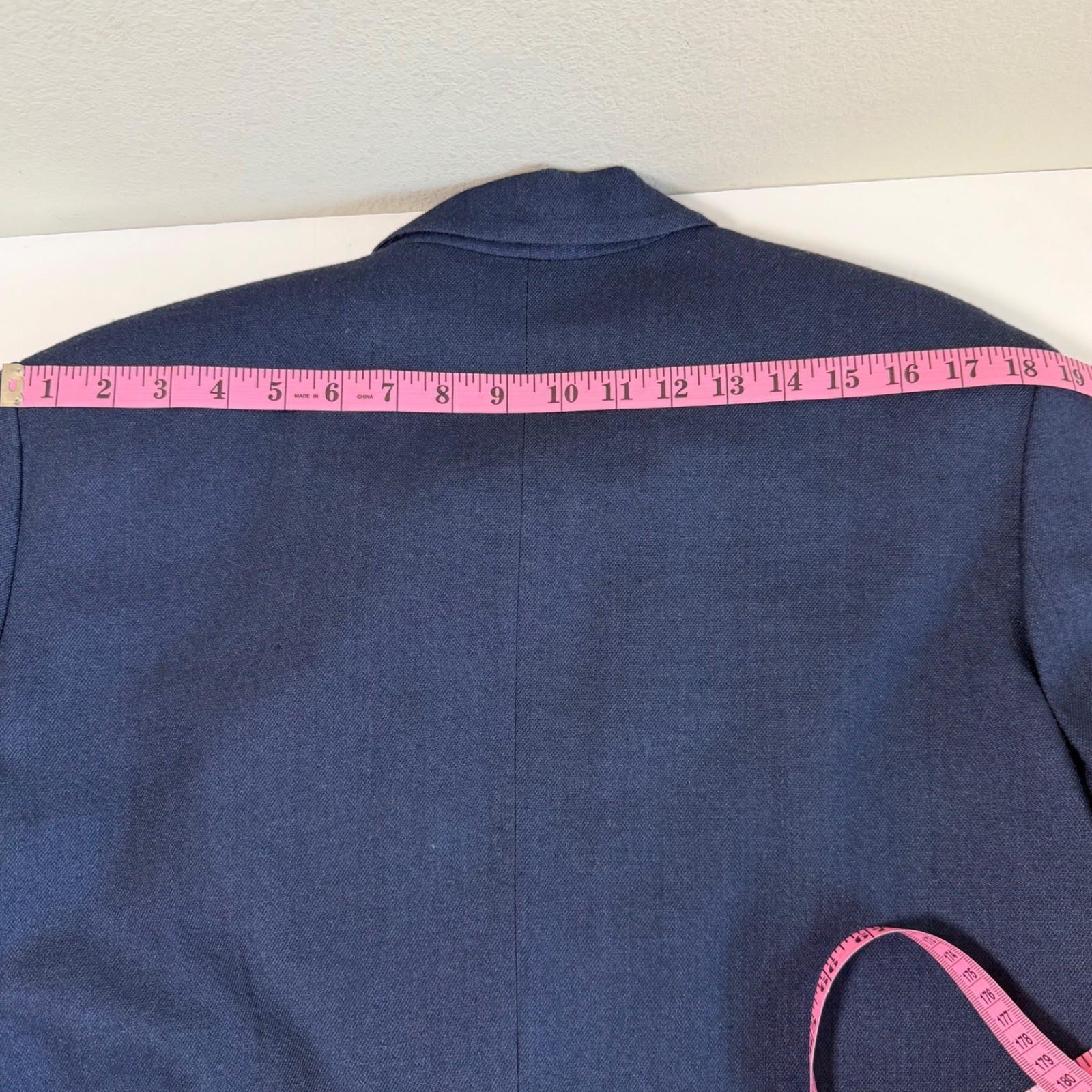 Vintage Womens Blazer Large Blue Silk Wool Jacket Tailored Career Classic