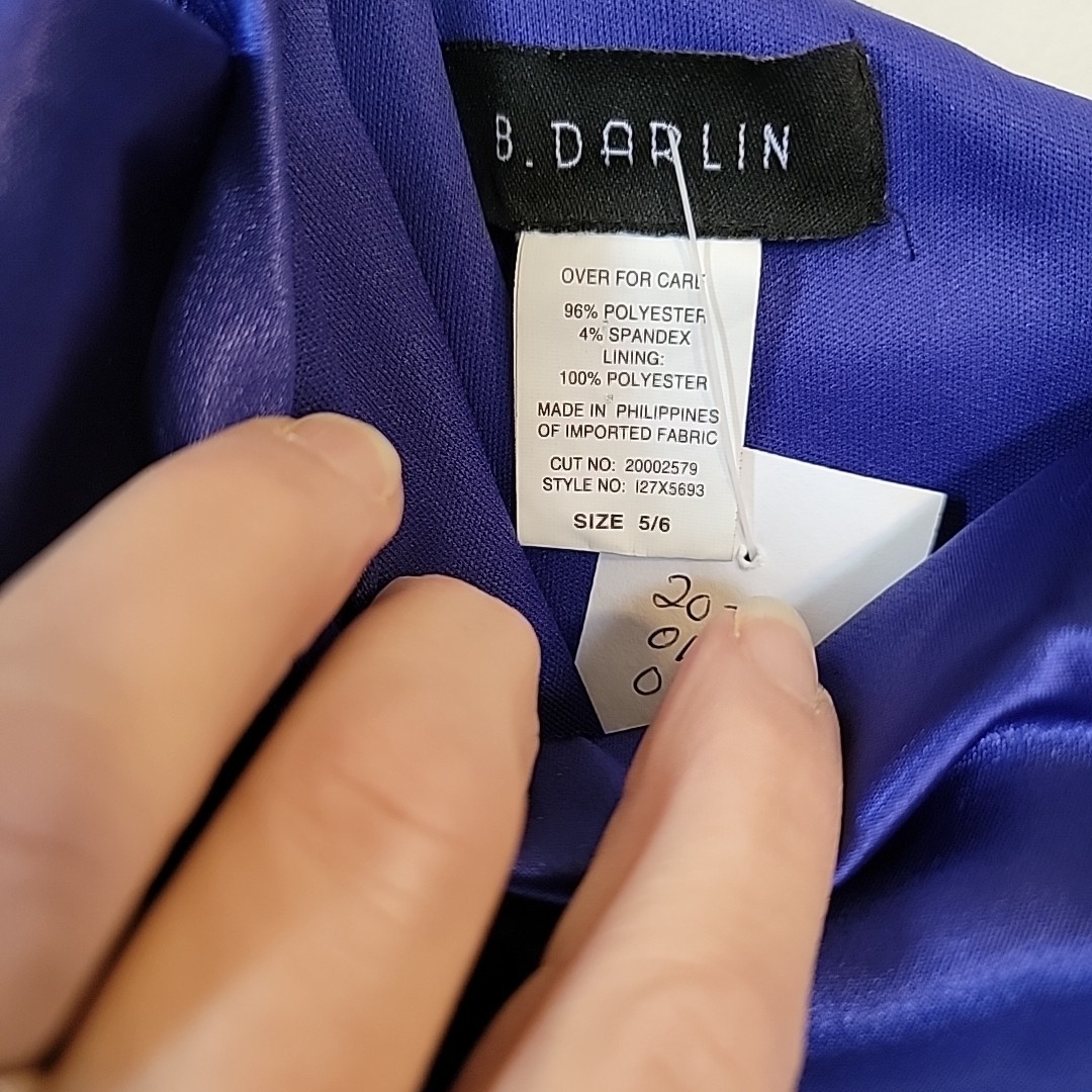Royal Blue Sleeveless Vintage 90’s Cocktail/Prom Dress, Sz 5/6 By B.Darlin