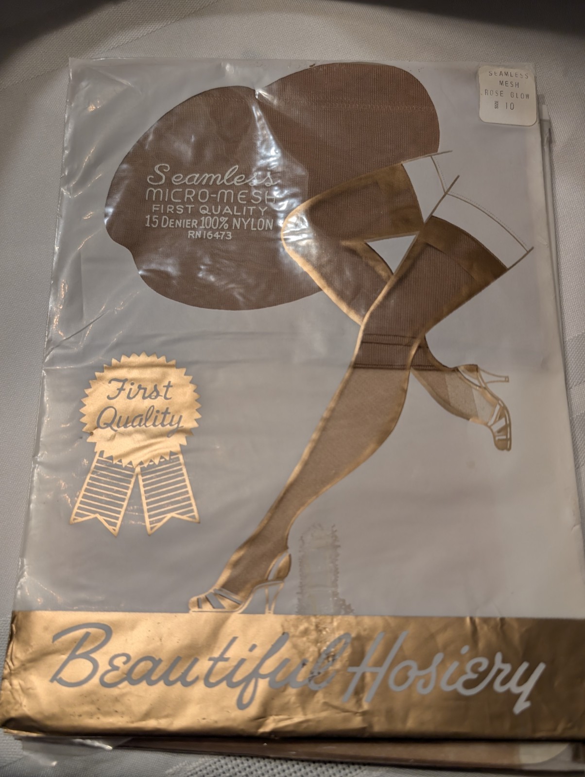 VTG Beautiful Hosiery Seamless Stockings Size 10 Rose Glow