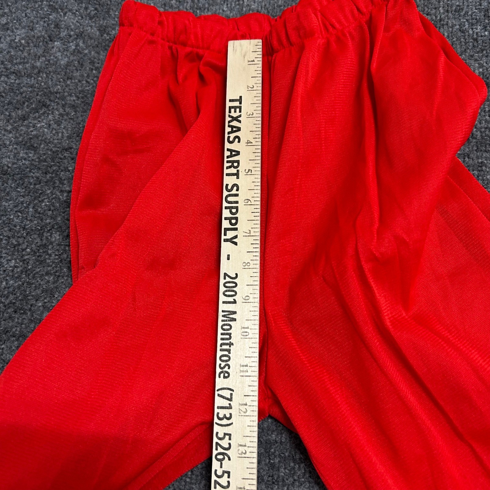 Vintage Pants Womens Size 10 Red Wide Leg Elastic Waist Made in USA Retro Casual
