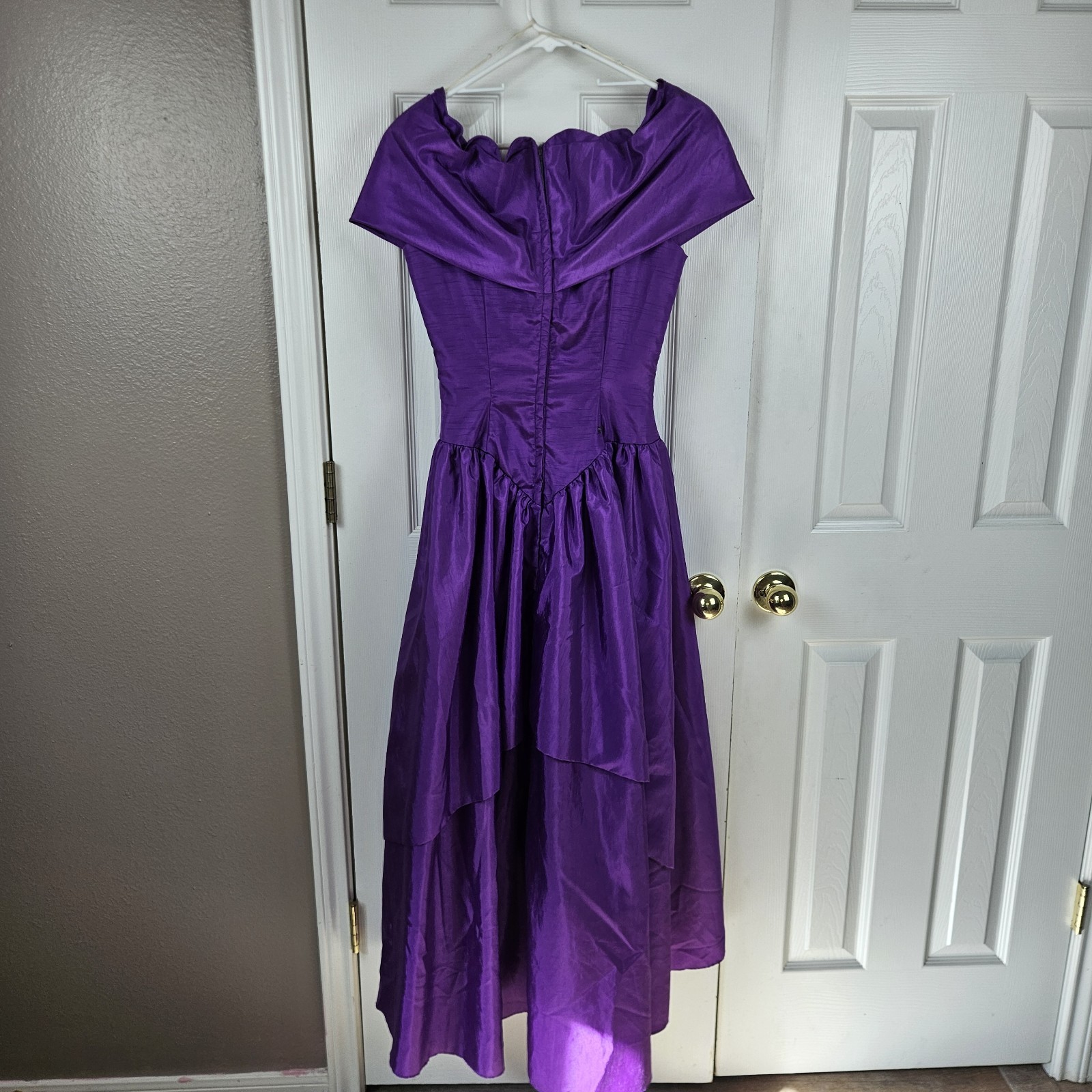 Womens Vtg 80s Purple Party Dress Sz 10 Rockabilly Pinup Fairycore Glam Costume