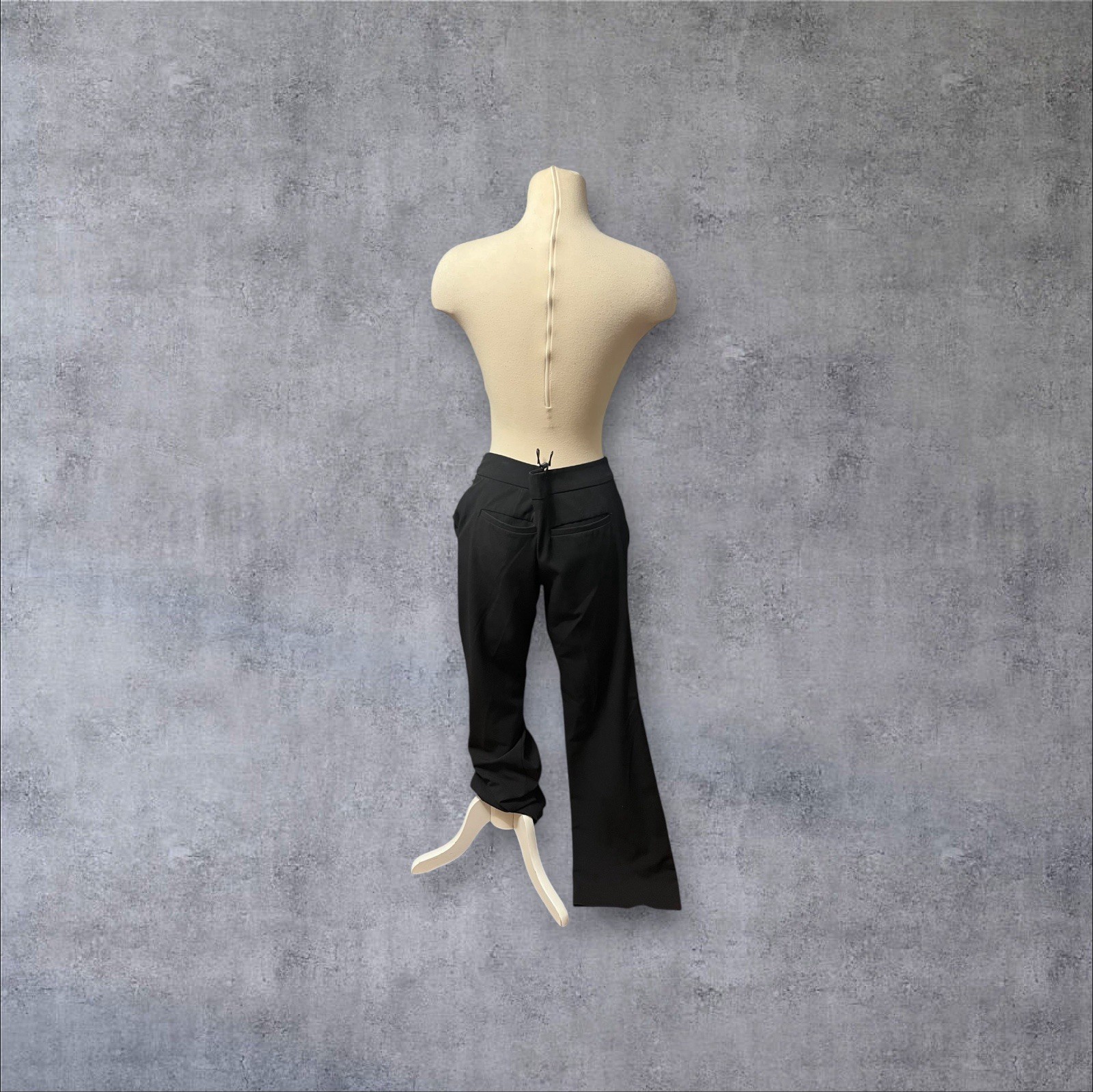 VNTG y2k Statement Zipper 7th Avenue New York & Company Sz 6 Black Low Rise Pant