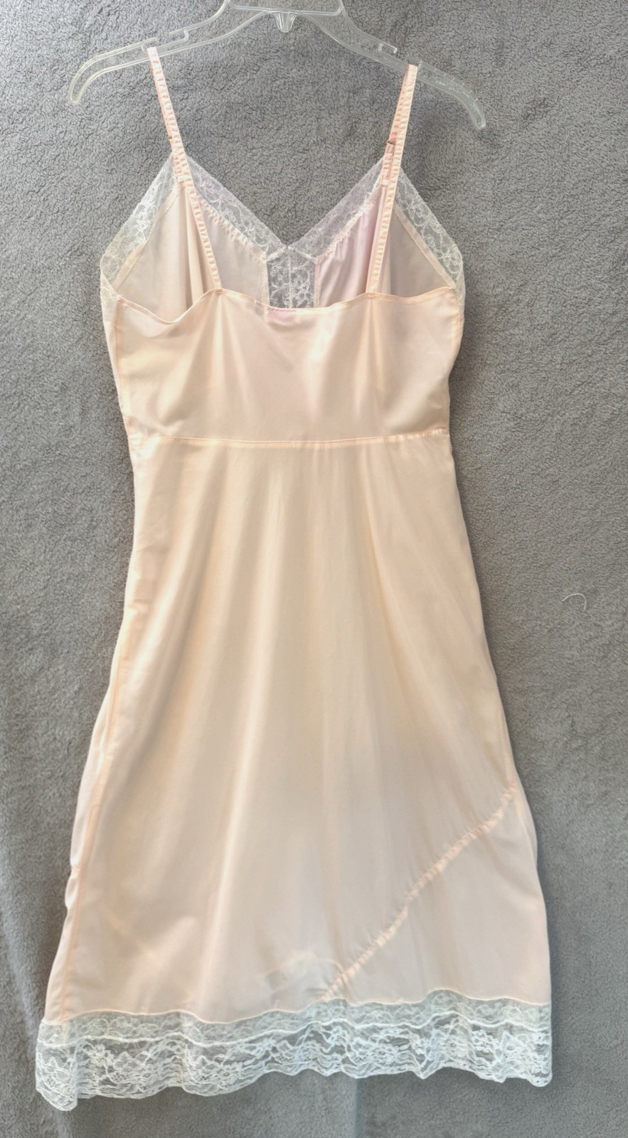VTG Symphony Full Slip Dress Pink, Lace, Pink, Bust 36, Nylon Retro Sexy 1960’S