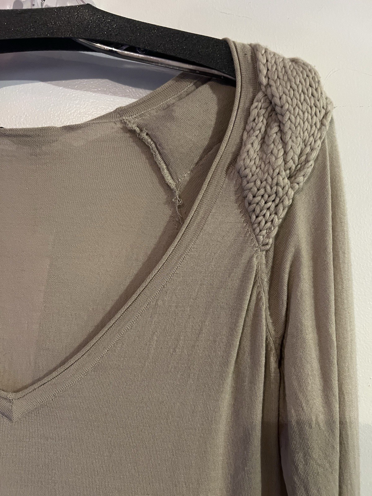 Et Vous Vintage Braided Shoulder Wool Sweater FRENCH BRAND Y2K