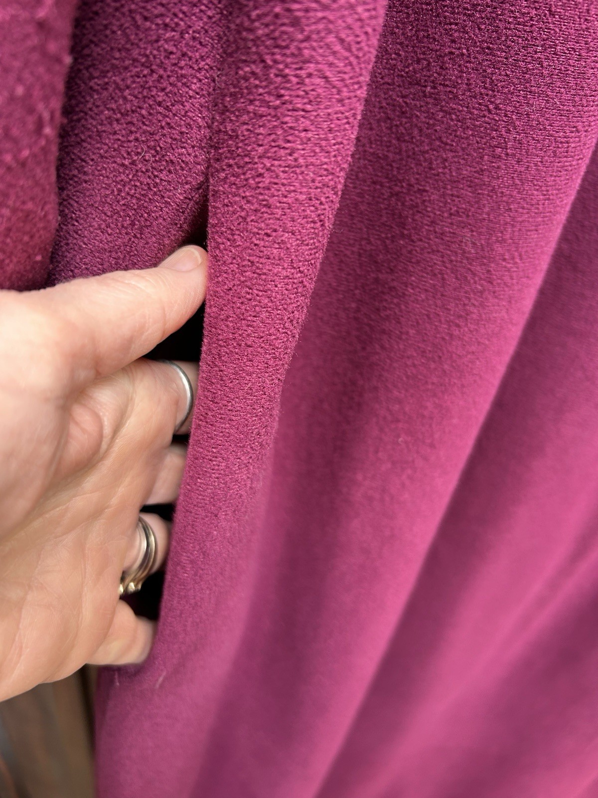 Vanity Fair Vintage Red Plum Velour Fleece Zip Robe Patio Wear Braided Trim XXL