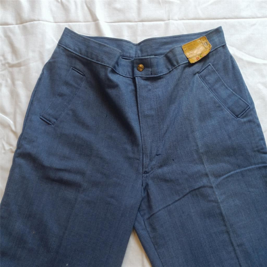 Vtg miss h.i.s. Jeans NOS Sz 18 Blue Pants Wide Leg Brushed Denim 33X29 USA Tags