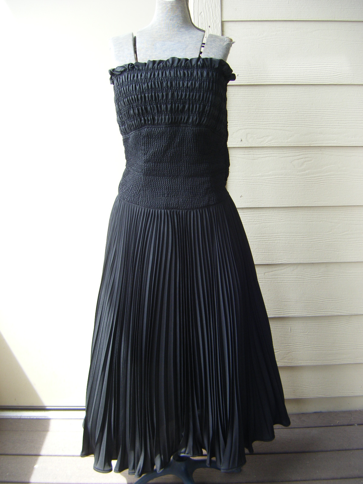 Dated 1946 „Lilli Ann” Strapless Ruffle Pleated Long Party Dress-Bust 36/S-M