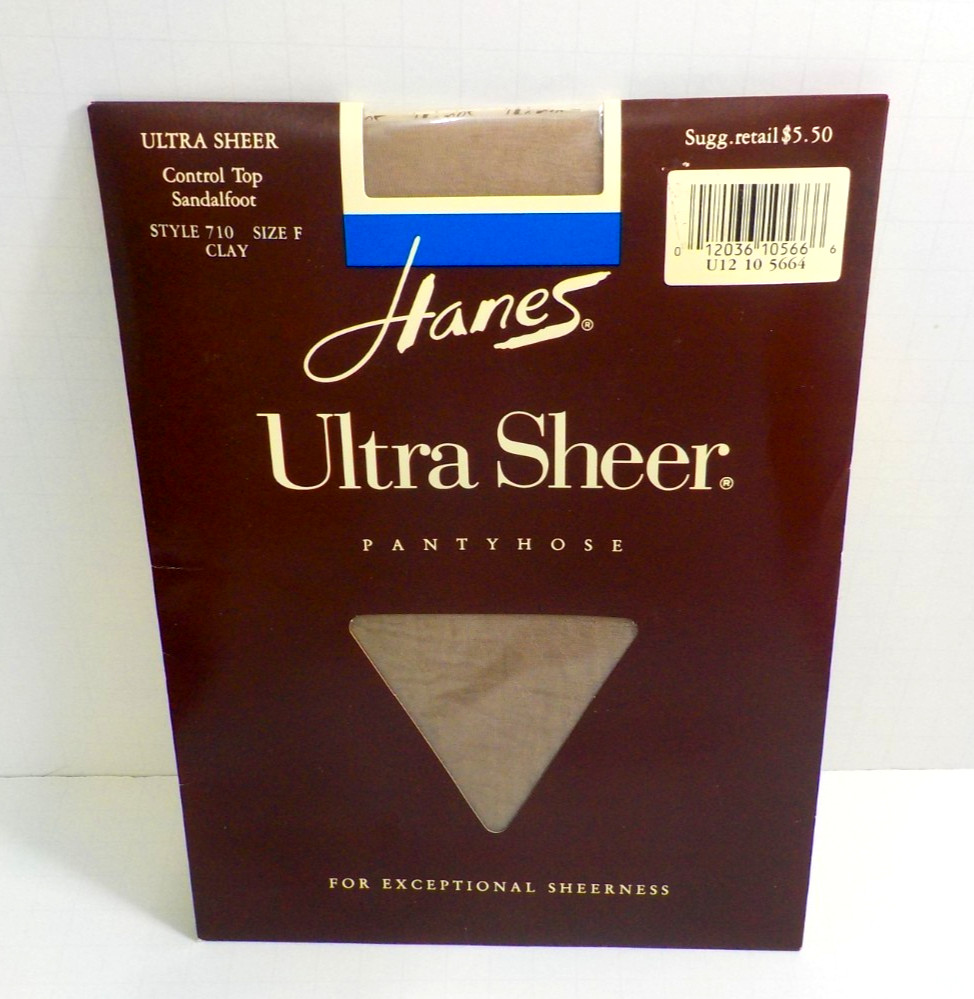 Vintage 1989 Hanes Ultra Sheer Pantyhose Clay Size F Style 710 Control Top New