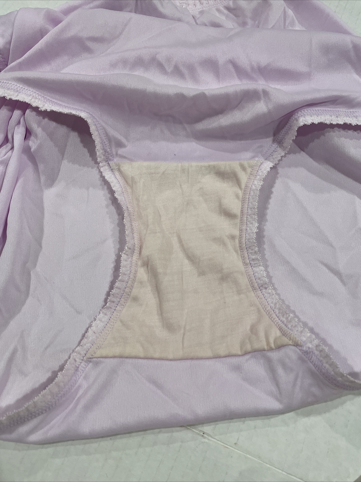 3-Vtg Sophia Nylon Panties Elastic Waist & Thigh Pink Purple Green XXXXL NWT