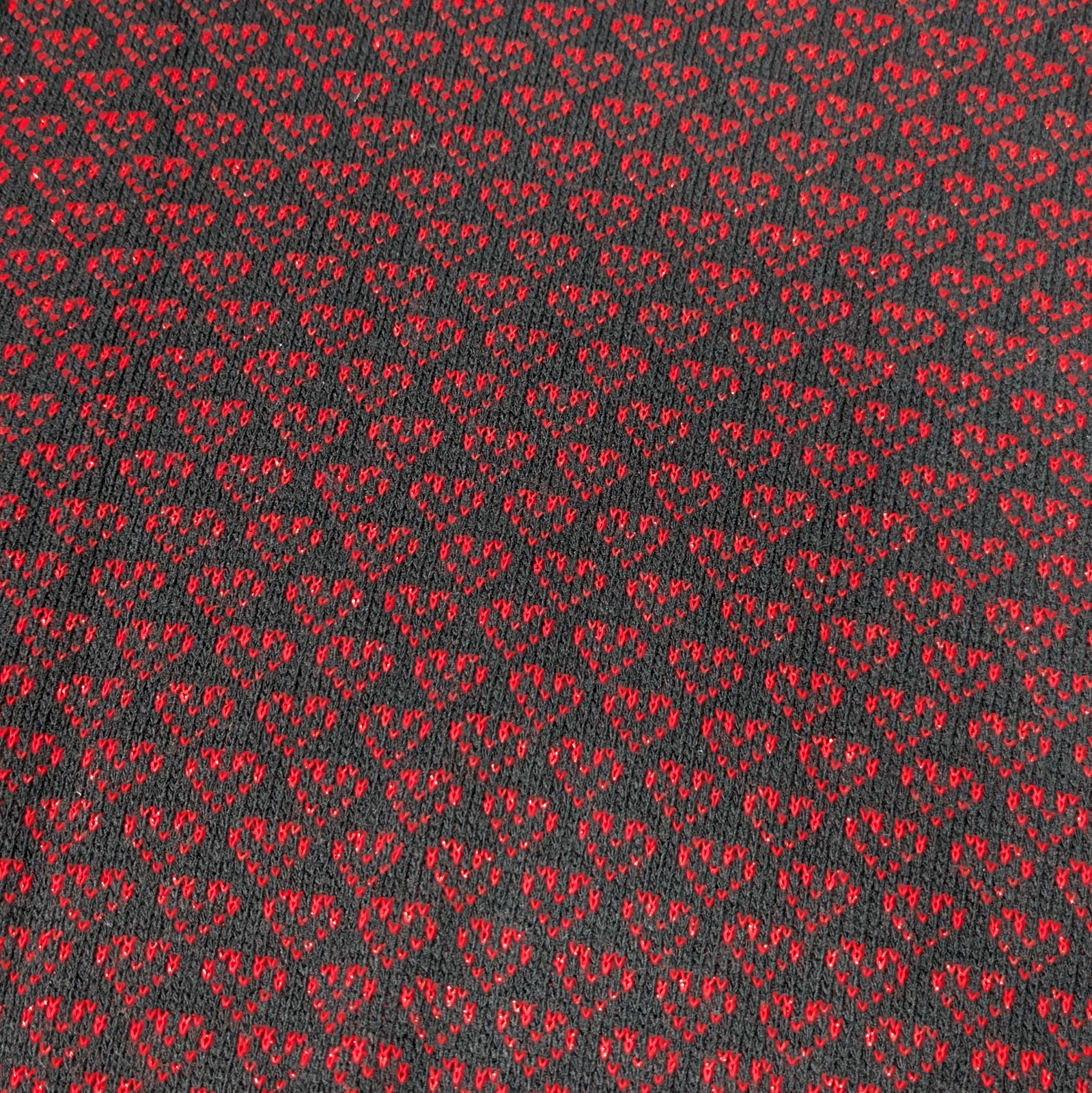 Vintage 80s 90s Adele Knitwear Sweater Roses & Hearts Black Red Shoulder Pads
