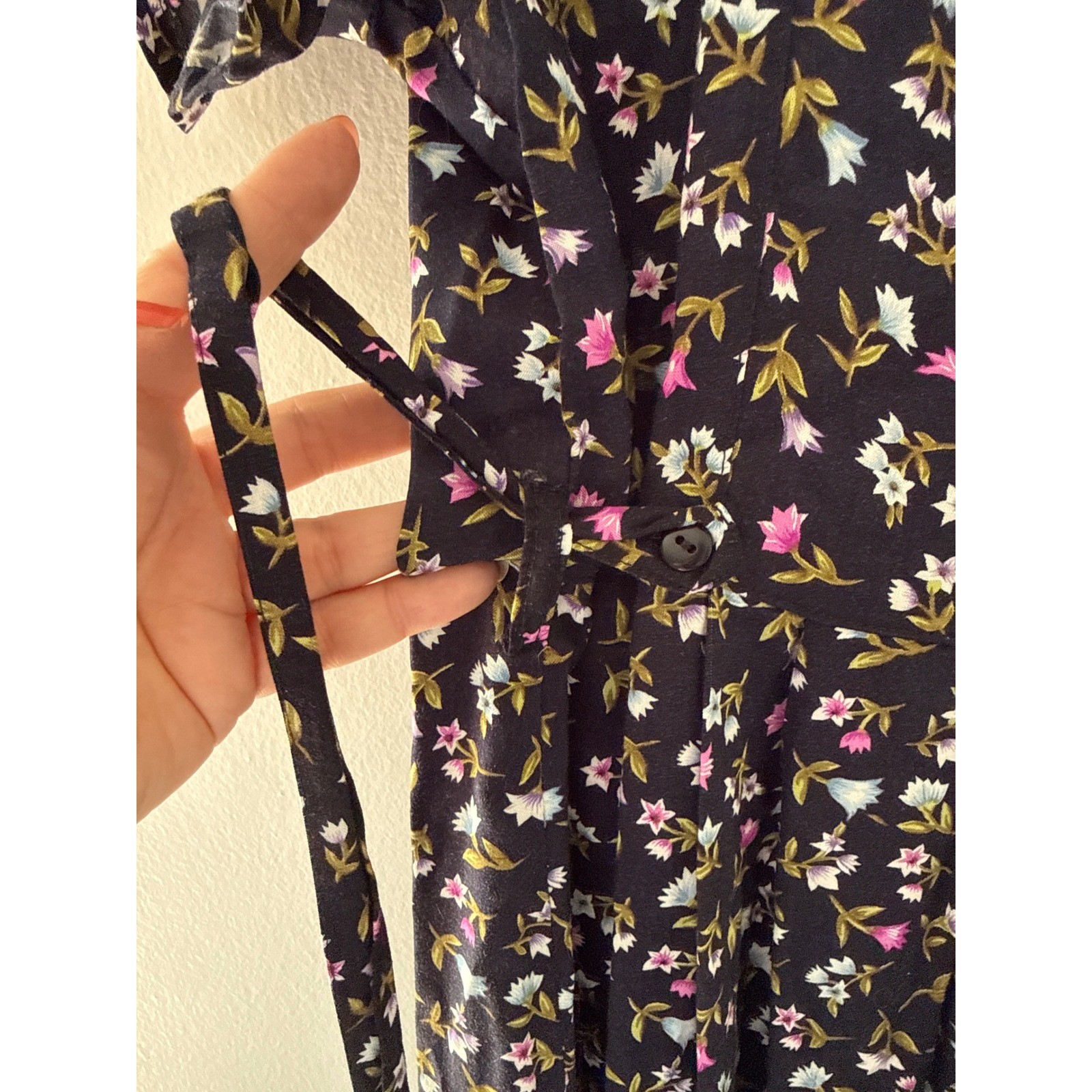 VTG Erika Studio Floral Romantic Midi Dress Sm Sweetheart Neckline Cottagecore