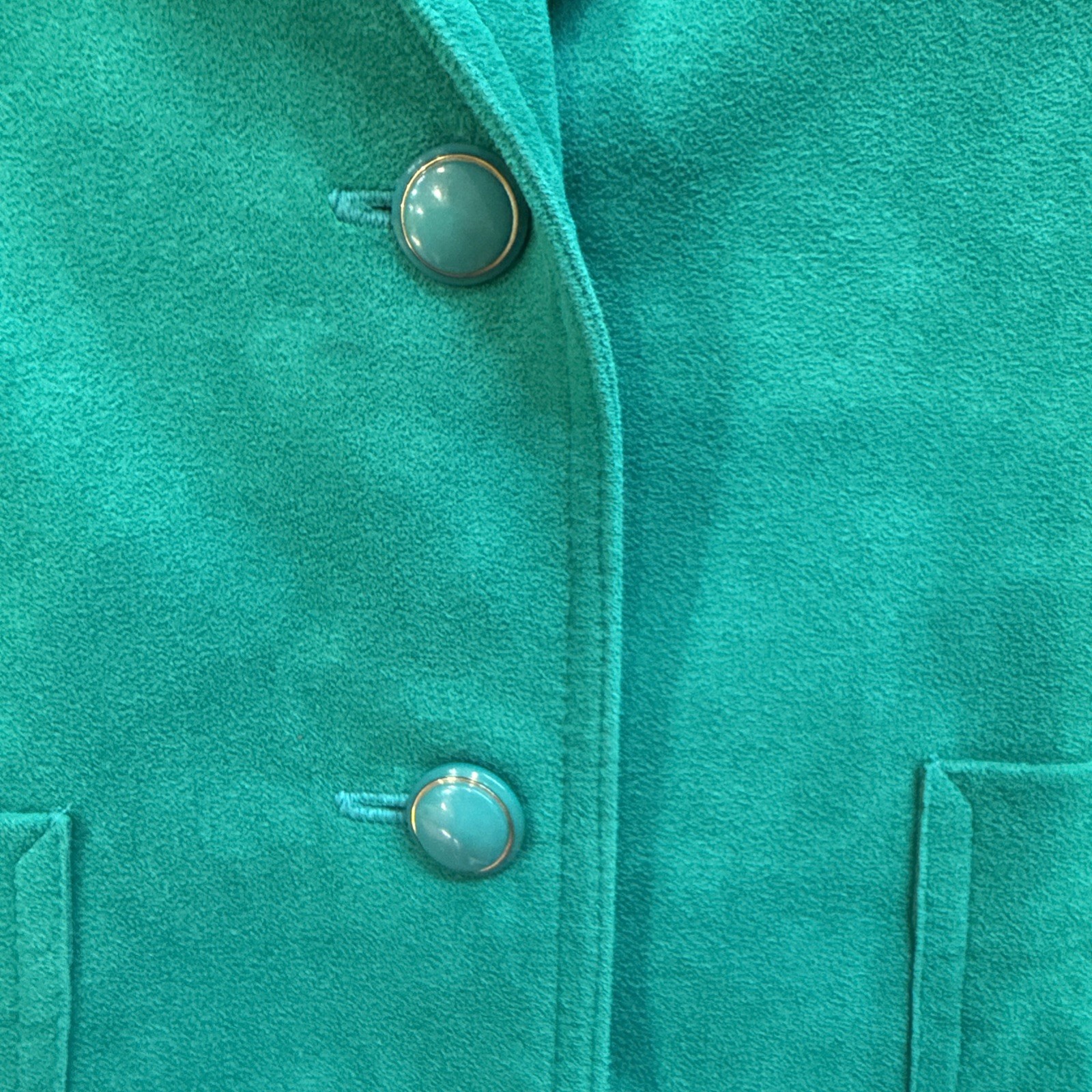 Vintage Roth LeCover Ultrasuede Skirt Suit Green Petite 6 Union Made USA