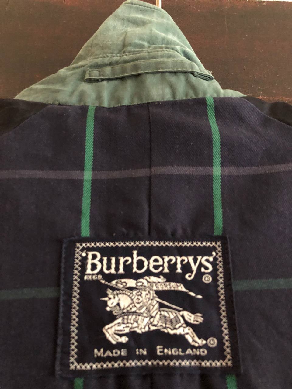 Vtg 1988 Burberrys Balmacaan Coat Emerald Green England Mens 40 Ex Long / Unisex