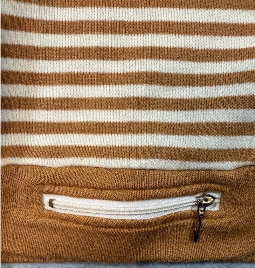 VTG JCPenney Striped Sweater Elbow Patch Brown White Preppy Japan L 70s 80s