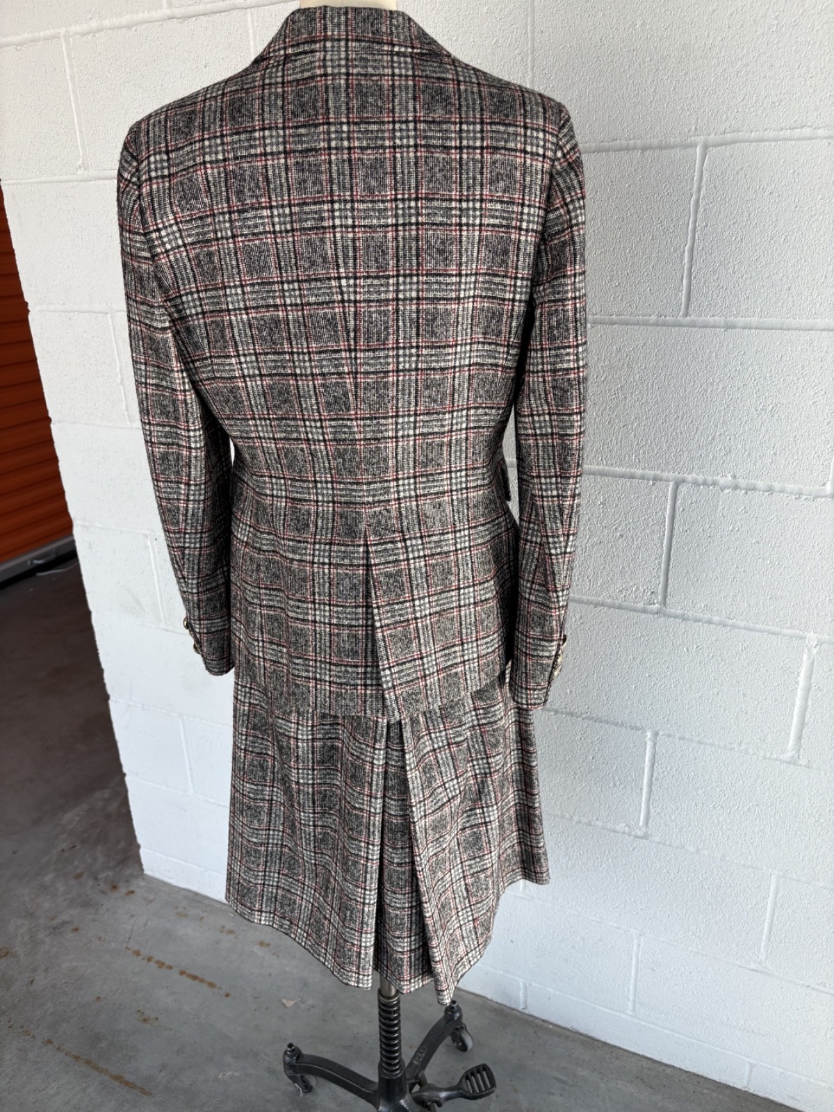 Vintage Y2K Les Copains Glen Plaid Skirt Suit Italian Designer Blazer & Skirt