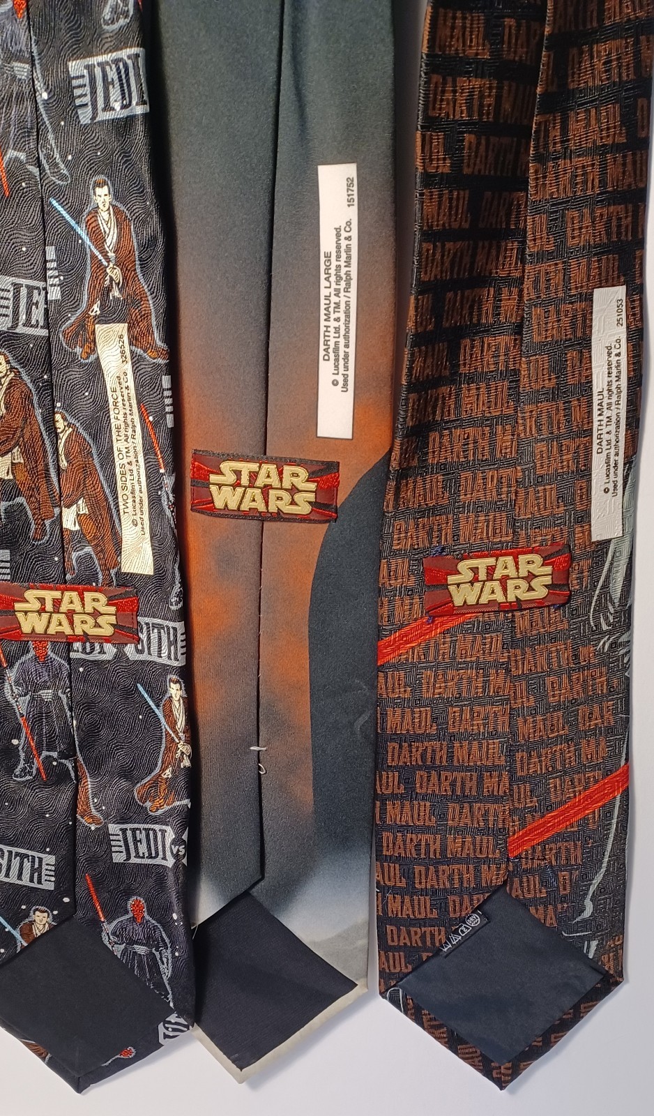 Star Wars Men’s Vtg 90’s Necktie Lot Of 3 Ralph Marlin