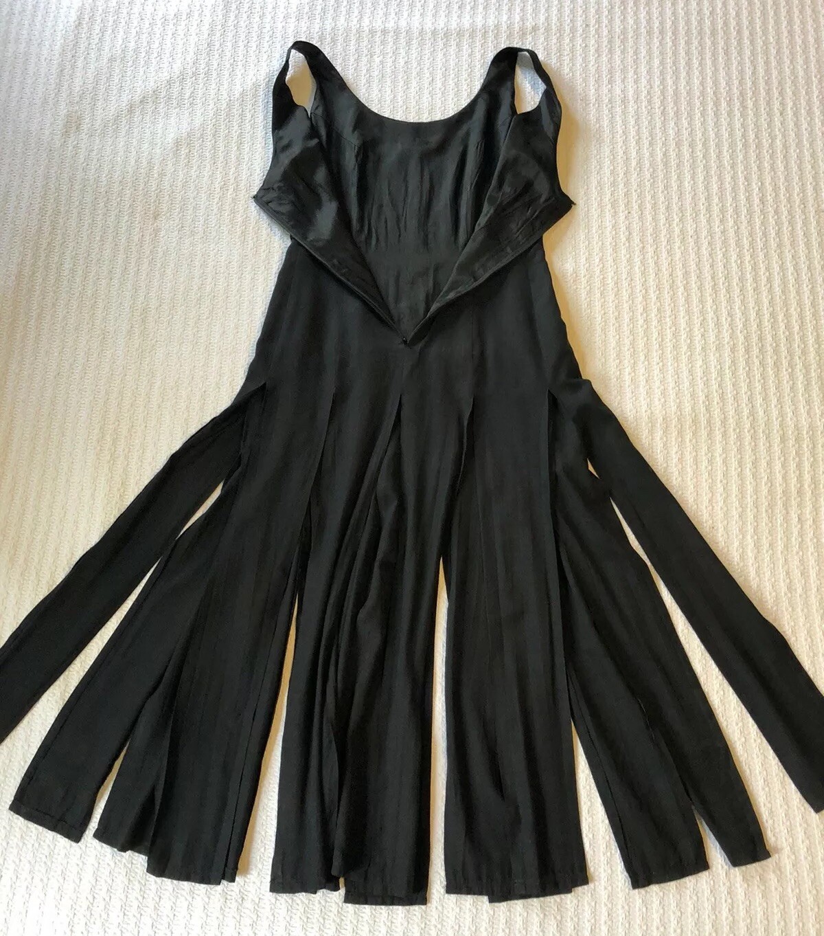 Vintage 1980s Goth Slash Ribbon Dress 2 Layers Fairy Witch Club Kid Cyber Fest M