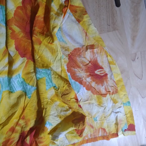 Vintage Jams World Daffodil Pattern Hawaiian Dress