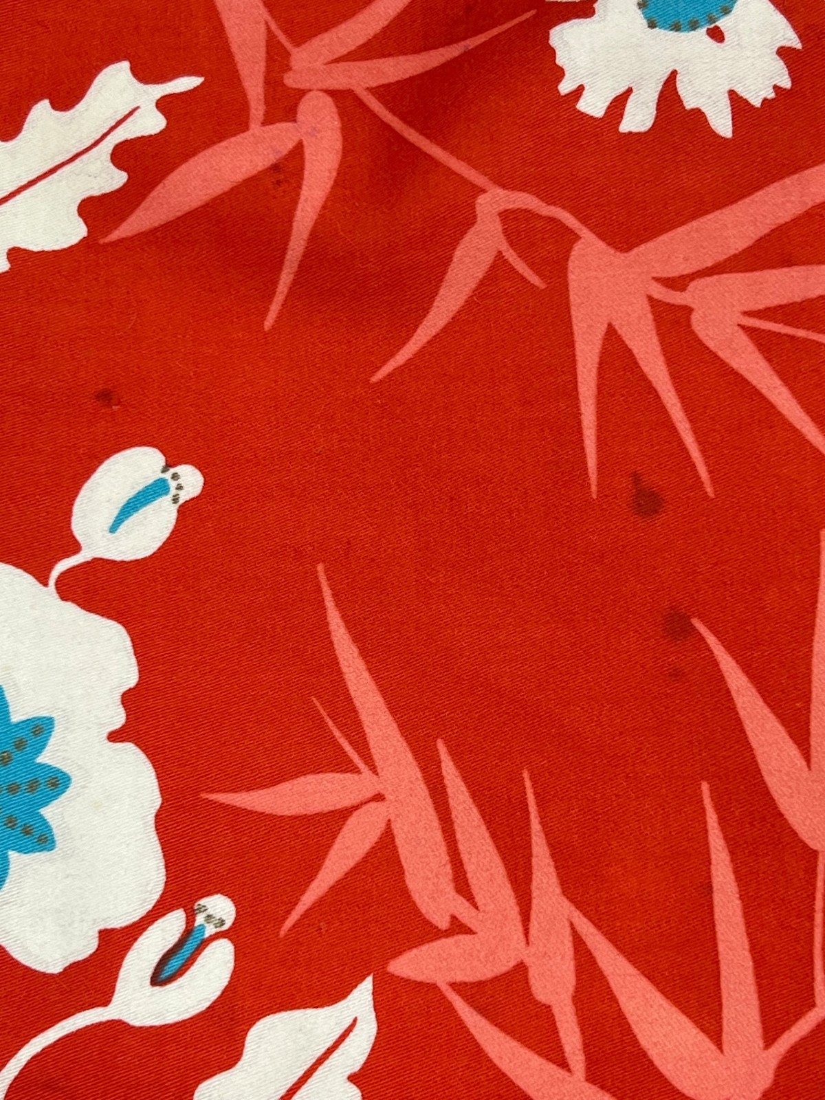 Sz M Vtg 70s Maxi Dress Cross Tie Coral Floral Polished Cotton Center Split