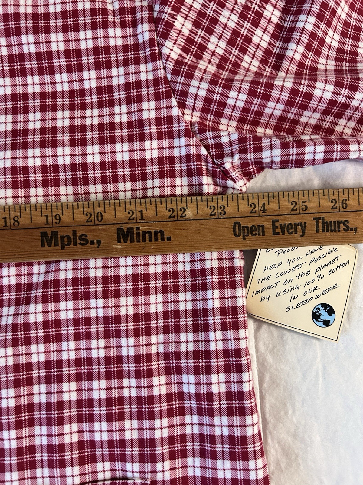 RARE VTG 90’s ESLEEP NWT Flannel PJ Set Baseball Style Size Large Red Soft