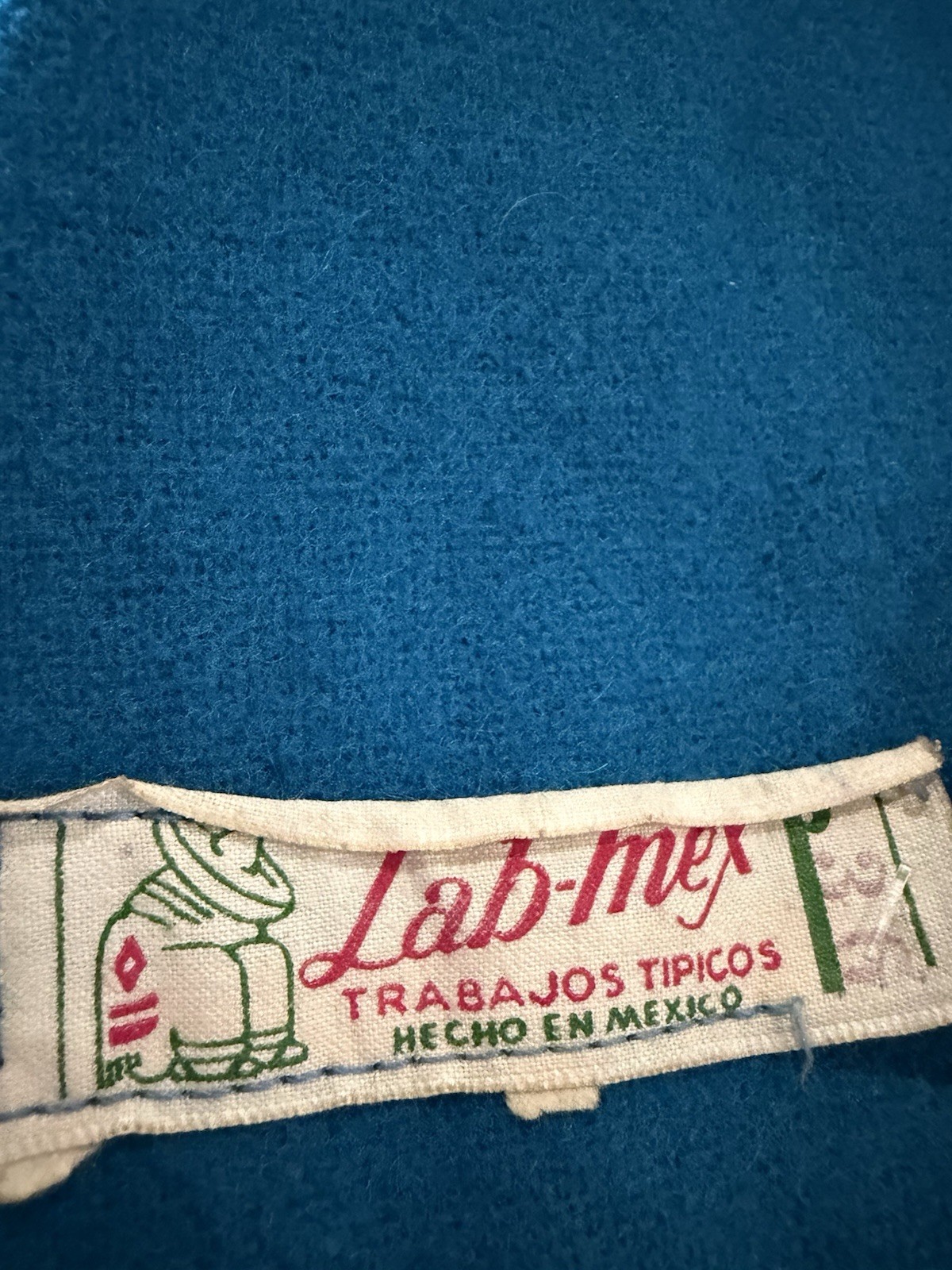 Vintage Lab Mex Mexican Souvenir Jacket Sz M Folk Art Embroidered Wool 50s