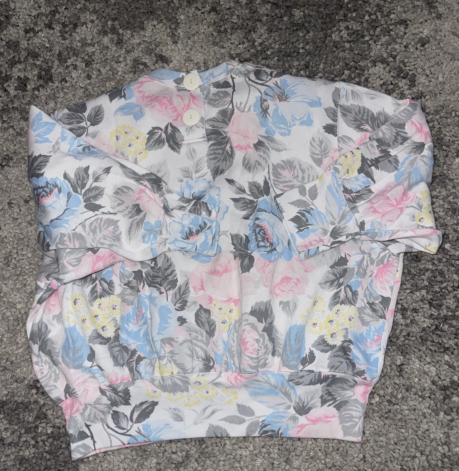 Vintage 1980s Currants by Jeri-Jo Floral Printer Sweatshirt – Size L 3/4 Sleeve