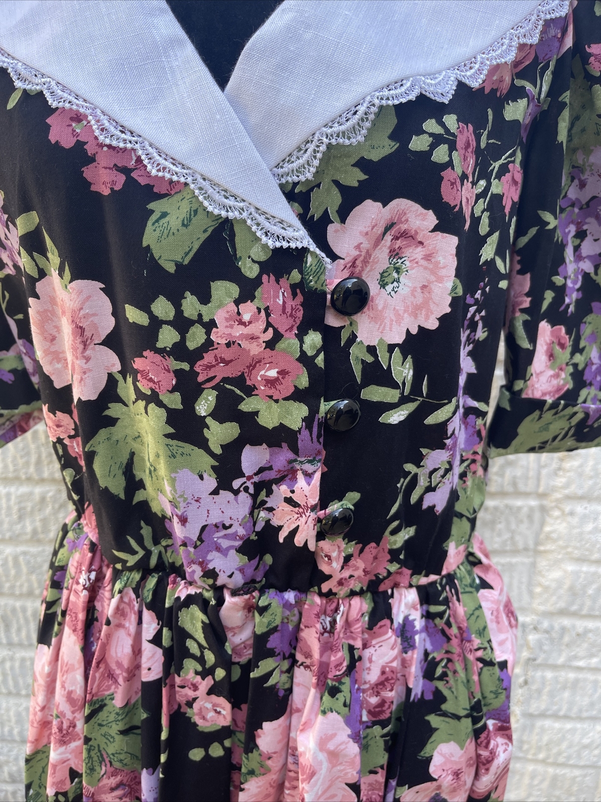 Vintage Floral Cottage Dress Size 10 Tina Barrie 100% Cotton USA Made