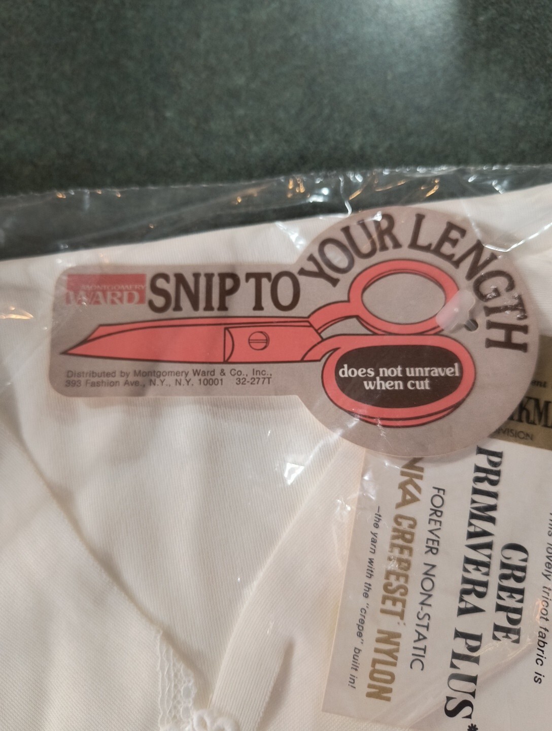 NOS Montgomery Ward 16/38 Snip To Your Length Slip Nightgown White