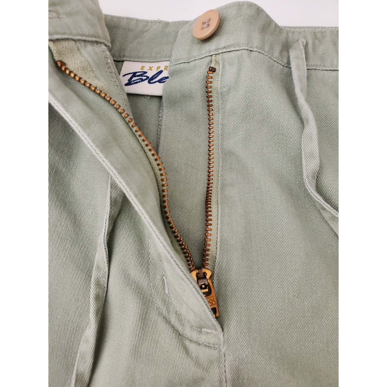 Vintage 90s Express Bleus 100% cotton shorts khaki cargo green army safari 2