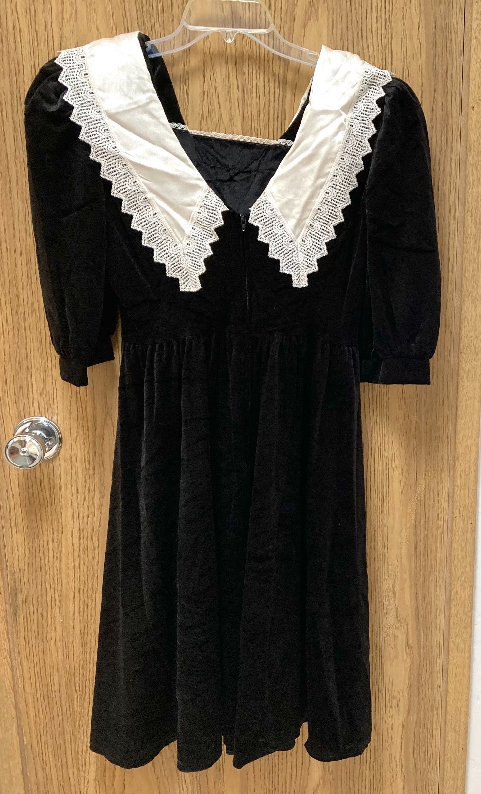 Vintage Eber San Francisco Velvet Dress Sz. 8 Wednesday Goth Lolita 1980s Church